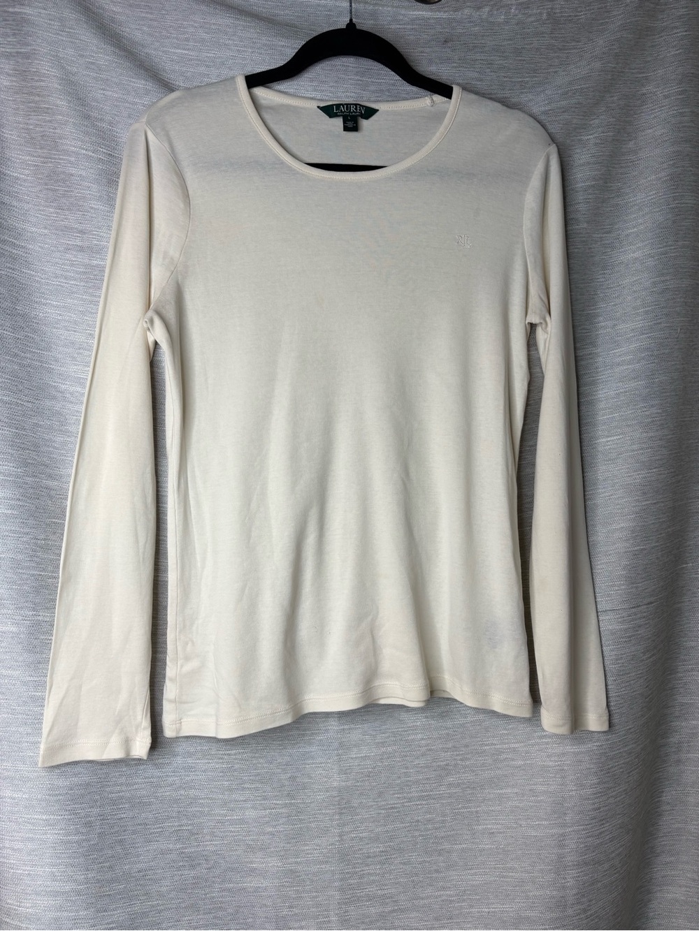 Lauren Ralph Lauren Cream Long Sleeve Crewneck Tee